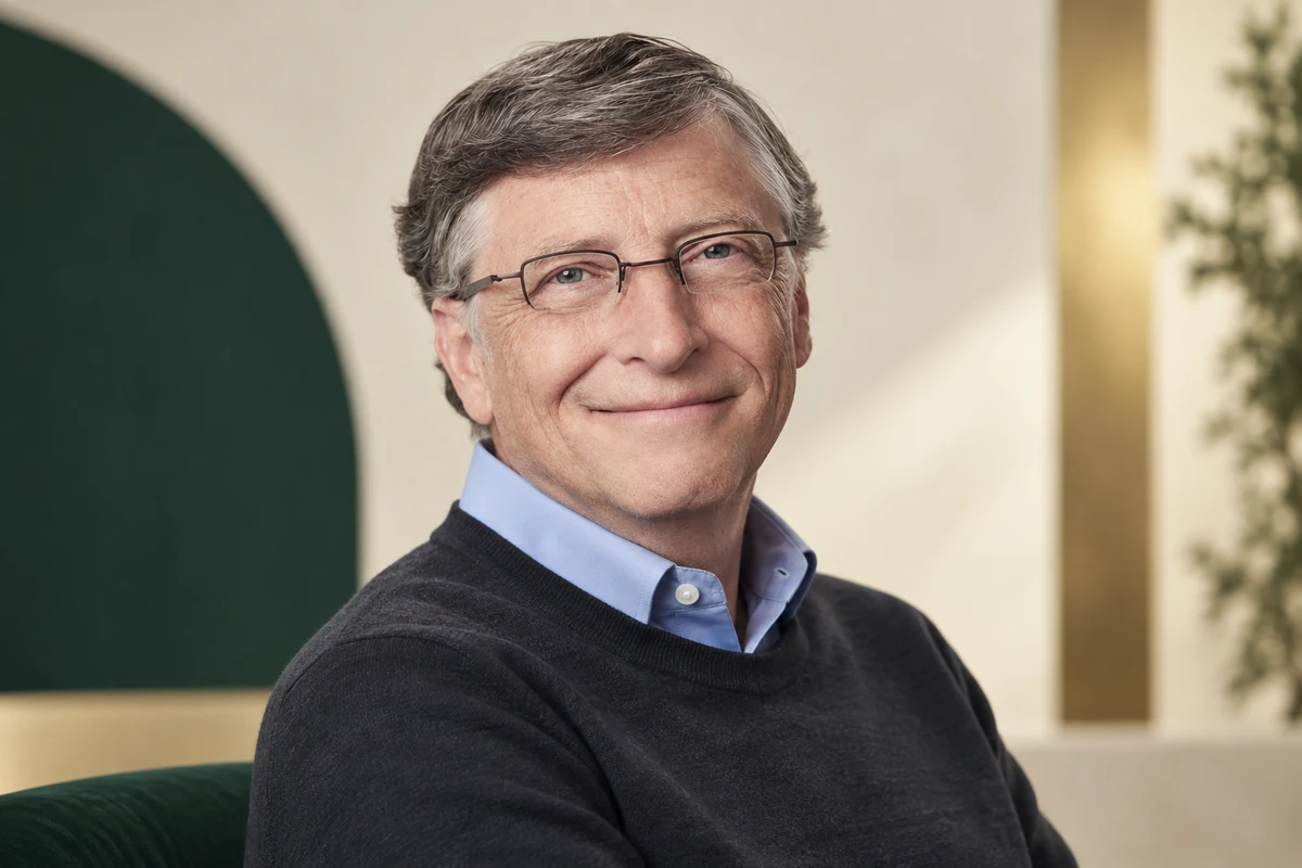 Portrait éditorial généré de Bill Gates