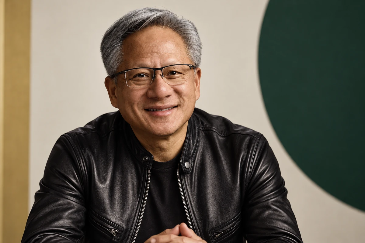 Portrait éditorial généré de Jensen Huang