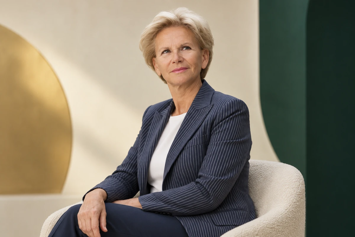 Portrait éditorial généré de Nicole Bru