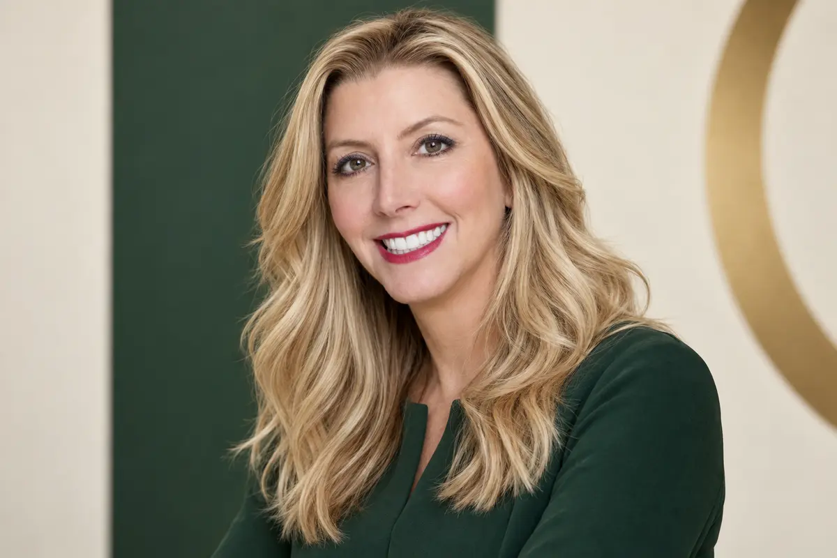 Portrait éditorial généré de Sara Blakely